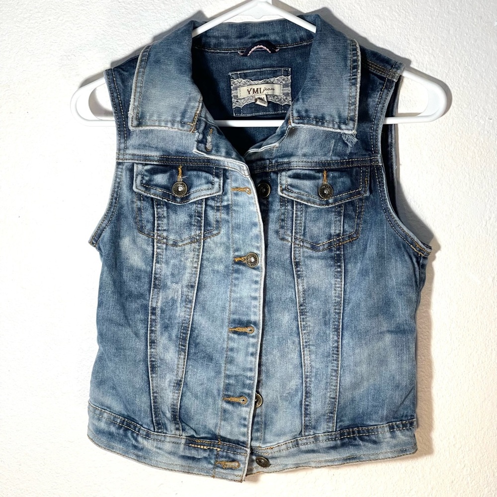 YMI Distressed Denim Vest size medium
